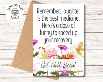 Speed Up Your Recovery - Get Well Soon Card - Printable Greeting Card - Get Well Wishes - Positive and Uplifting Card - Instant Download