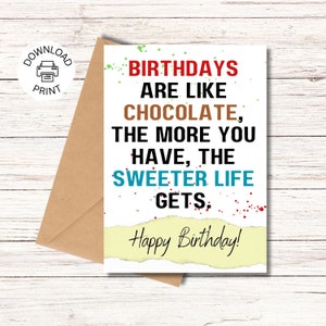 Sweeter Life - Happy Birthday Card - Printable Greeting Card - Birthday Wishes - Sweet and Delightful card - Instant Download