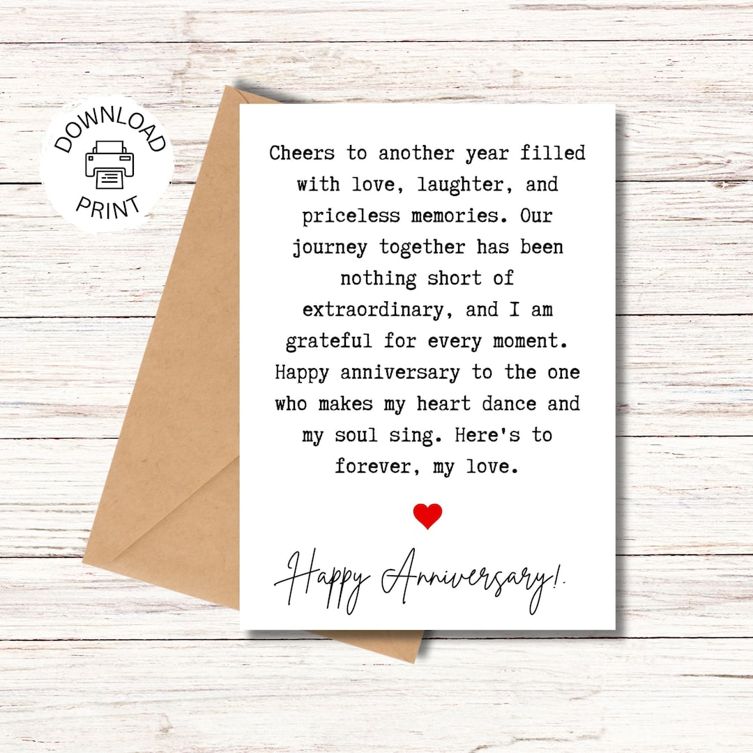 Happy Anniversary Printable Card, Anniversary Greeting Card, Priceless ...