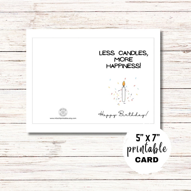 Funny Happy Birthday Card Printable Greeting Card Minimalist Birthday ...