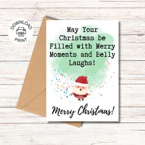 Belly Laughs - Merry Christmas Card - Printable Greeting Card - Funny Christmas Card - Instant Download