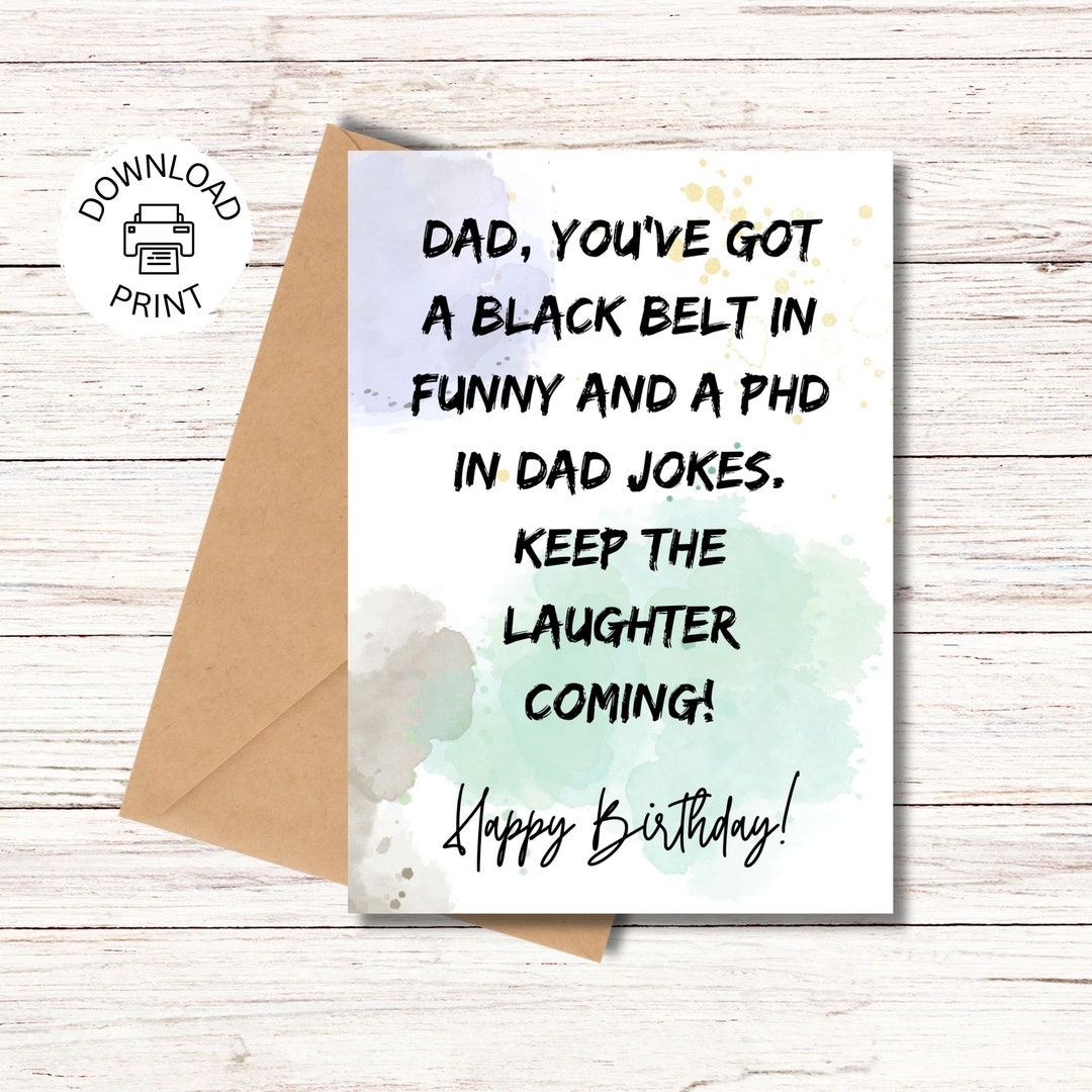 Funny Happy Birthday Card for Dad | Printable Greeting Card | Phd in ...