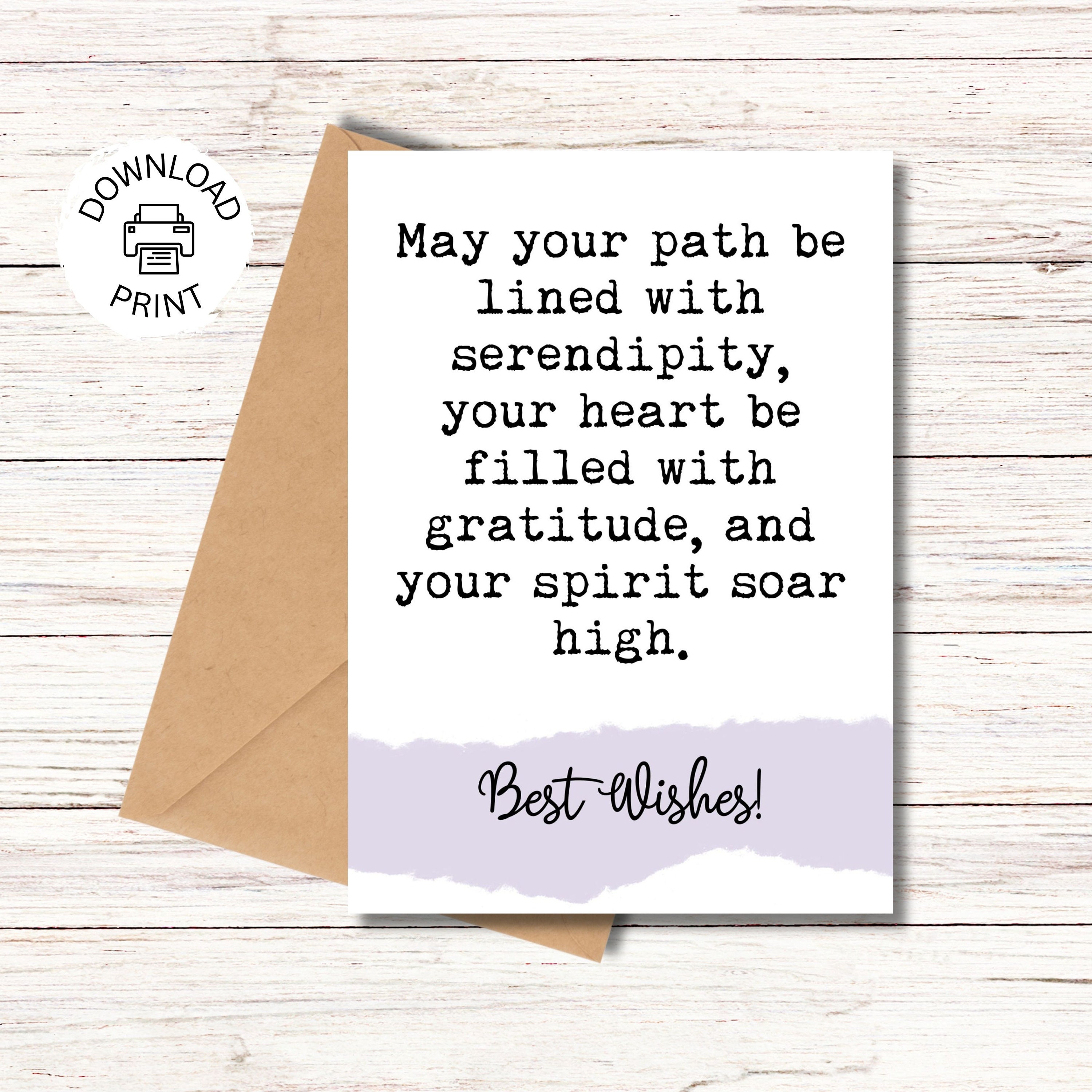 Best Wishes Card | Printable Greeting Card | Lined With Serendipity ...
