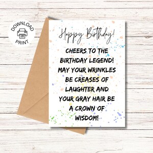 Funny Happy Birthday Card | Printable Greeting Card | Birthday Legend | Funny Birthday Card | Instant Download