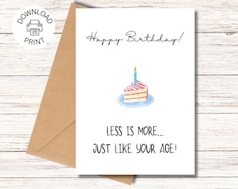 Funny Happy Birthday Card | Printable Greeting Card | Minimalist Birthday Card | Instant Download PDF