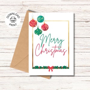 Merry Christmas Card | Printable Holiday Greeting Card | Cute Christmas Card | Instant Download PDF