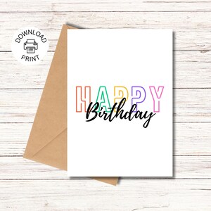 Happy Birthday Card | Printable Greeting Card | Birthday Wishes | Instant Download PDF