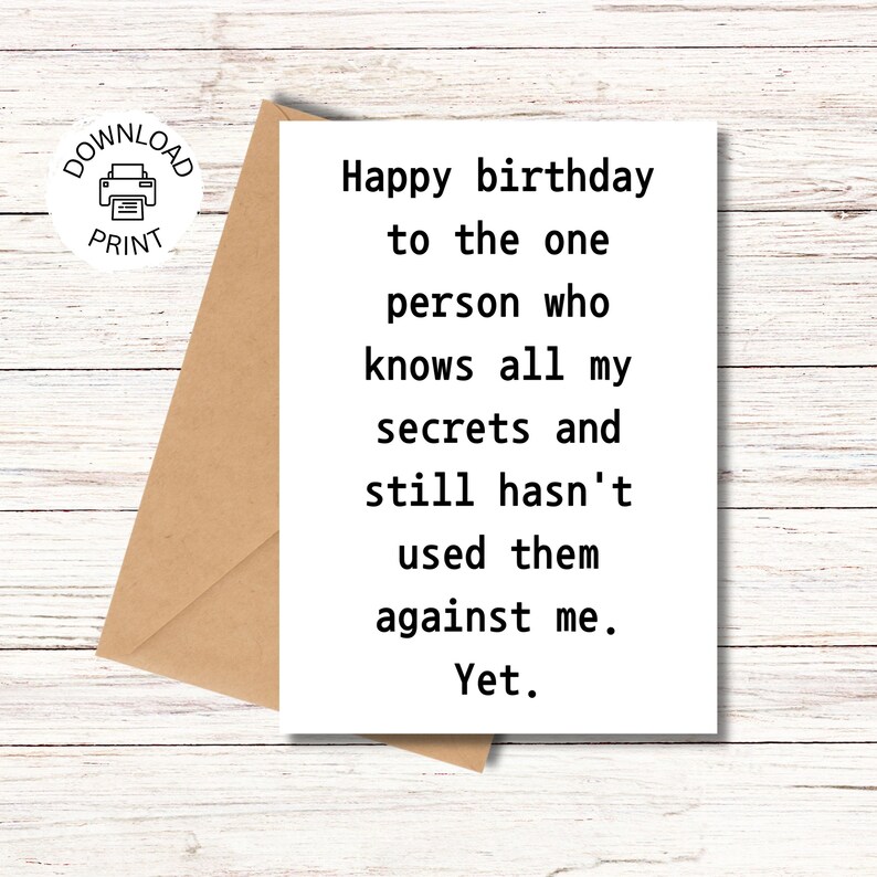 Funny Happy Birthday Card Printable Greeting Card Knows - Etsy