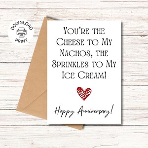 Sprinkles To My Ice Cream - Funny Happy Anniversary Card - Printable Greeting Card - Anniversary Card With Humor - Instant Download
