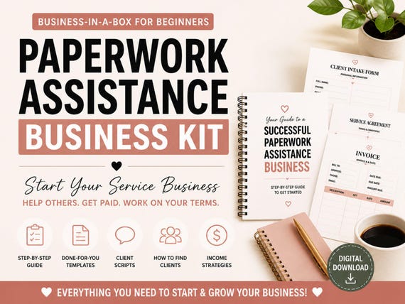 Paperwork Assistance Business Kit | Start Service Side Hustle (Digital Download)