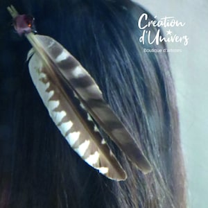 Bird feather barrettes / 2 models to choose from