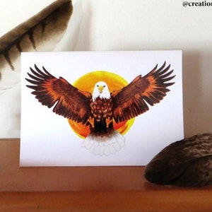 Aigle Illustration carte, avec message de l'animal