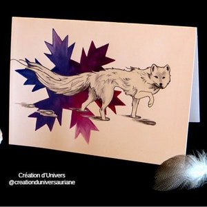 Loup Illustration carte, avec message de l'animal