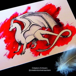 Dragon rouge Illustration carte