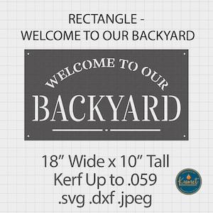 welcome dxf for cnc plasma, backyard sign cut files for laser cutting, welcome sign plasma cut file, welcome sign svg file for laser cutting