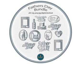 Pacchetto di file per la Festa del Papà, SVG DXF PNG, file per taglio segnaletico, compatibili con laser, plasma, XTool e Cricut.
