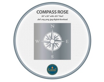 Compass Rose Sign SVG, Laser Cut File, CNC Plasma DXF, xTool (Digital Download)