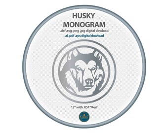 Monogram Husky Sign, DXF SVG PNG, CnC Plasma Laser Cut File xTool (Digital Download)