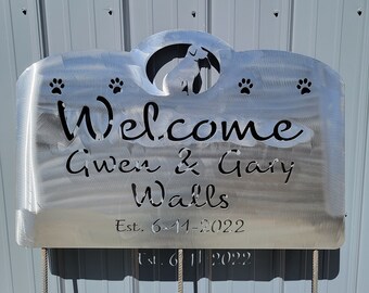 Custom Pet Welcome Sign SVG: CNC Plasma DXF, Laser Cut File, Cricut Waterjet Glowforge