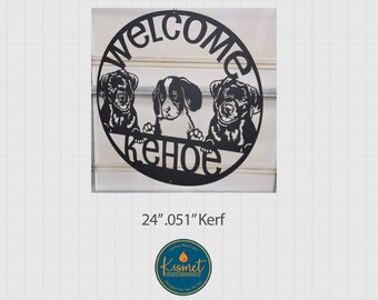 Personalized Welcome Dog Sign SVG, CNC Plasma, Laser Cut File (Digital Download)