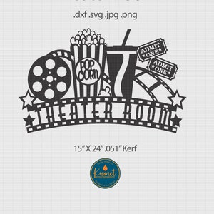 Theater dxf file for cnc plasma, Kismet Cut Ready DXF, Movie Room Svg Cut files,