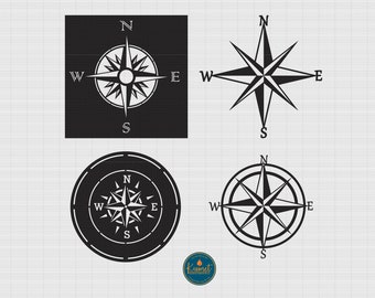 Compass Rose File Bundle, DXF SVG PNG, Plasma Laser xTool Cut Files (Download) Kismet