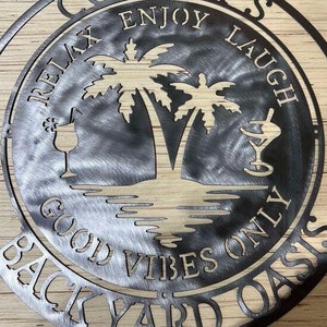 Strandbarskylt SVG: Palmträd DXF CNC Plasma, Good Vibes laserskuren fil