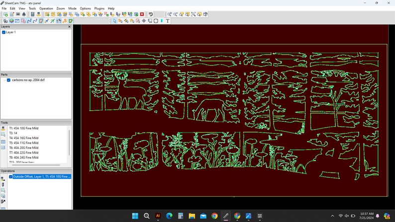 Deer Scene Panel SVG: ATV Railing Plasma DXF, Laser Cut File, Cricut ...
