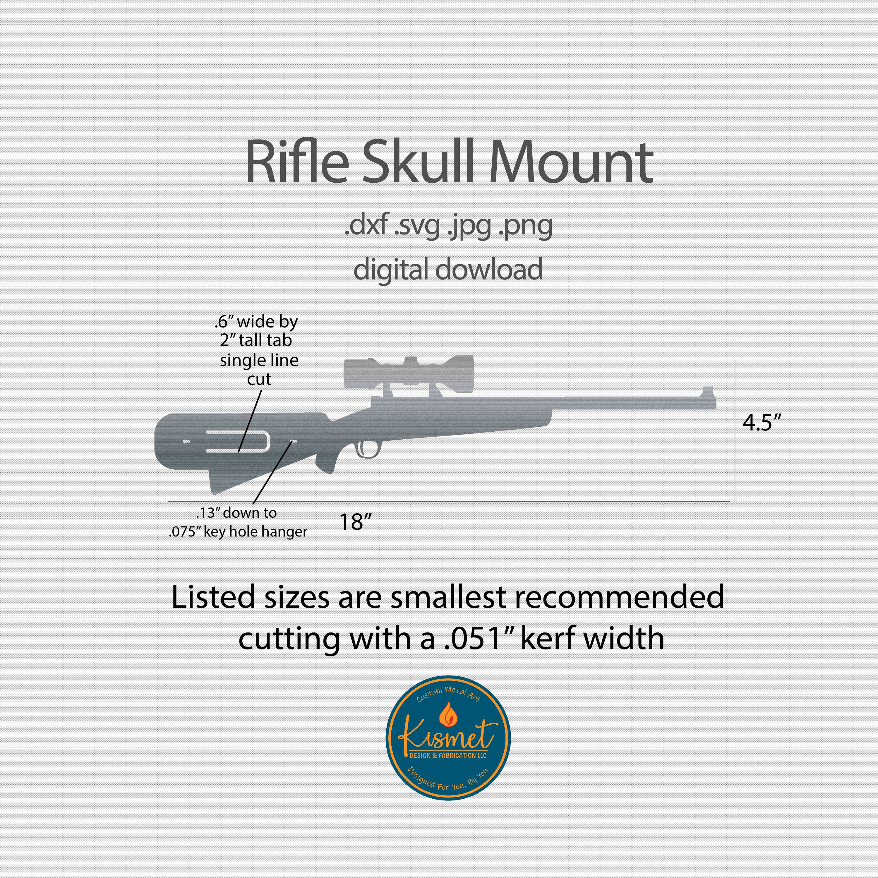 Rifle Skull Mount Hanger DXF SVG File, Laser Cut Files, CNC Plasma ...