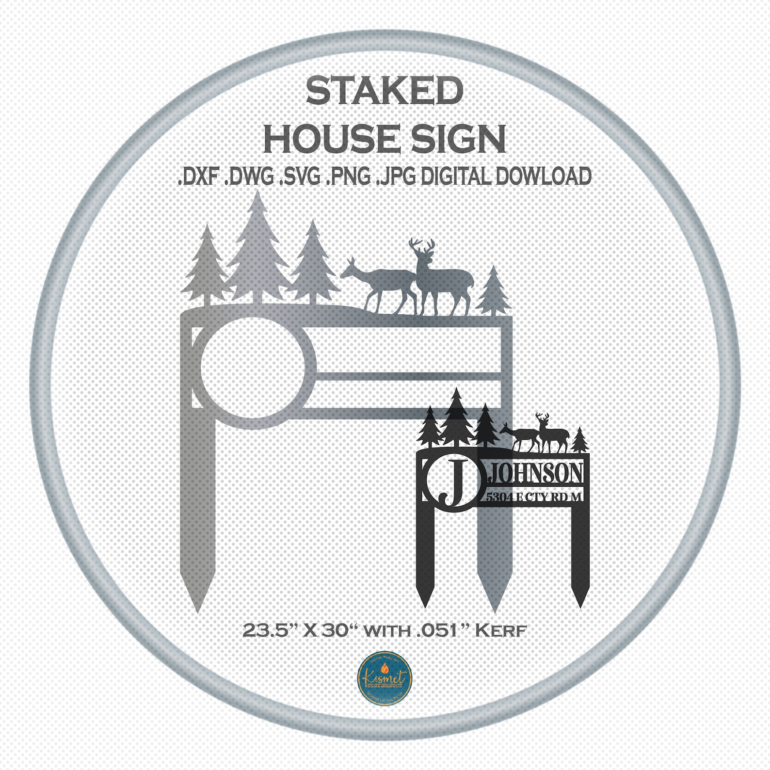 Staked Address Sign, SVG DXF PNG Cut Files, Plasma Laser Xtool ...