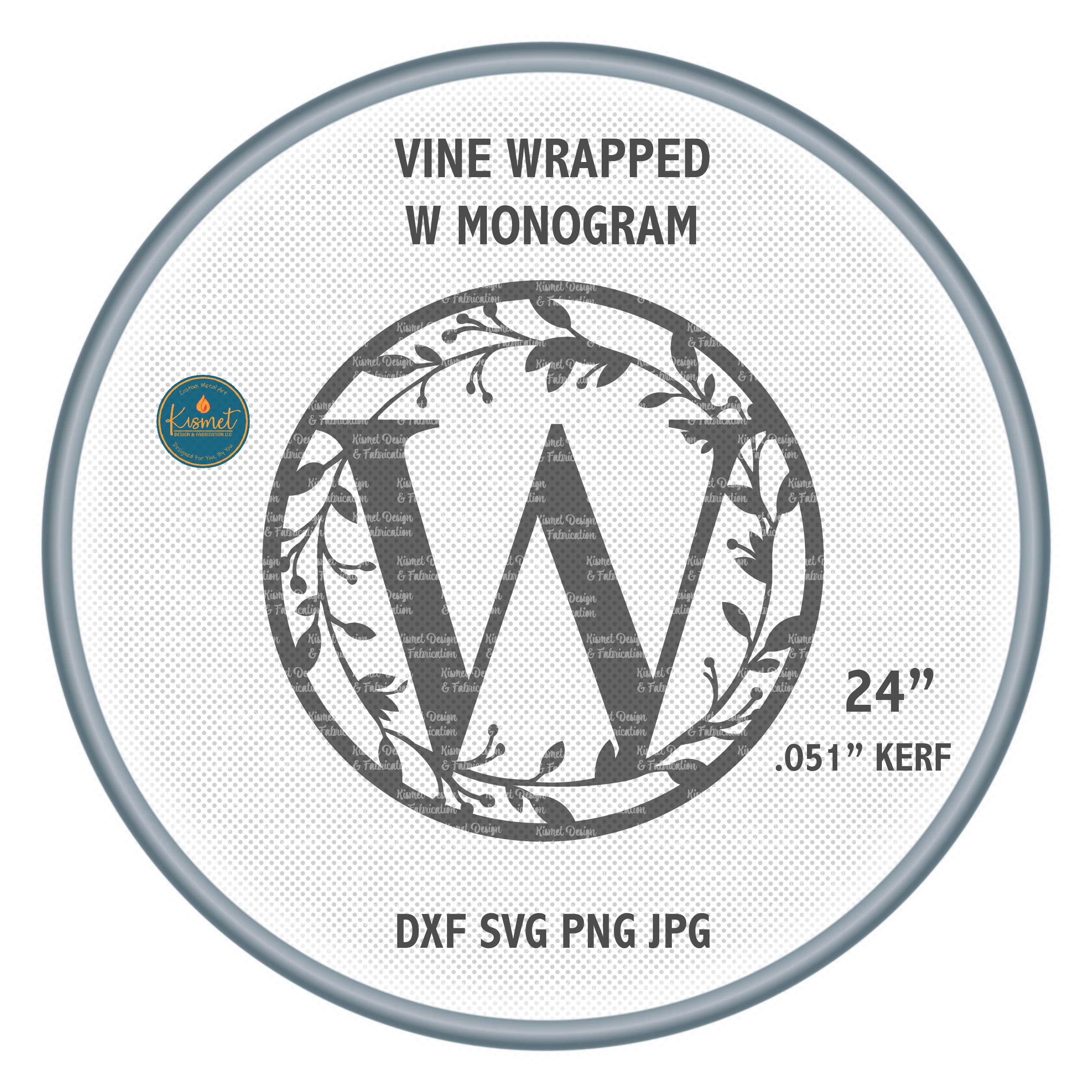 Letter W Monogram DXF SVG: CNC Plasma Laser Cut Files (digital Download ...