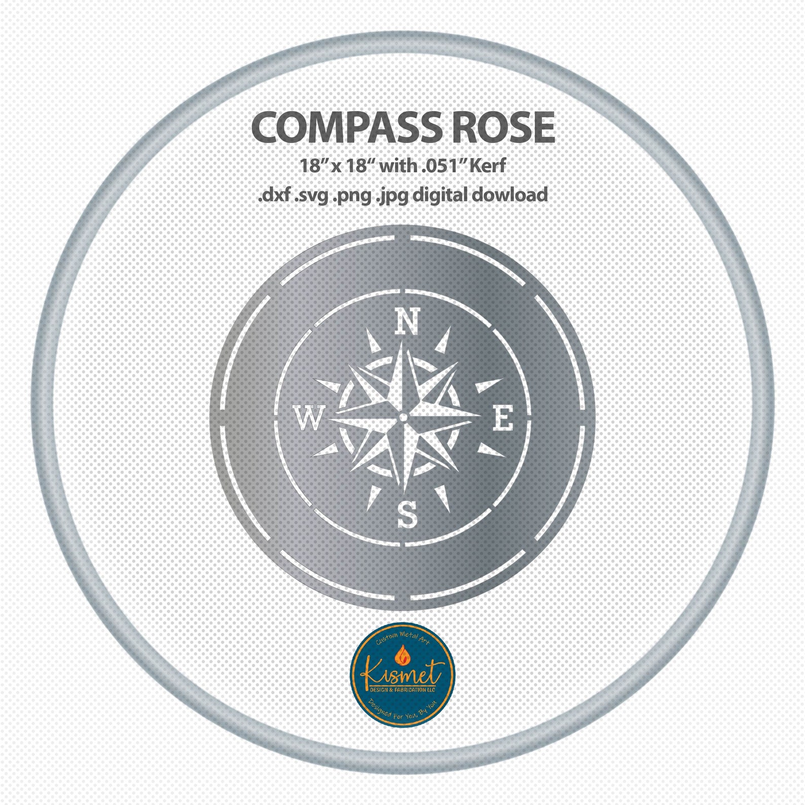 Compass Rose Sign, DXF SVG PNG, Plasma Laser Xtool Cut Files (download ...