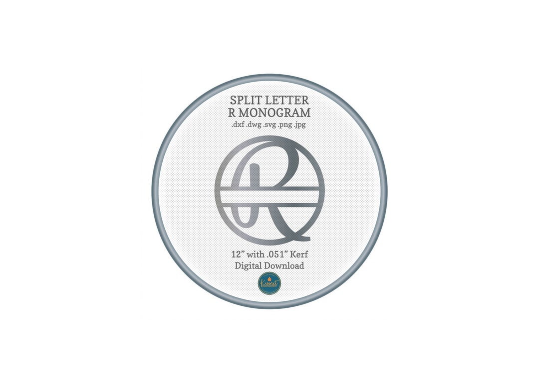 Split Letter Monogram Svg Files for Laser Cut Signs, Letter R Monogram ...