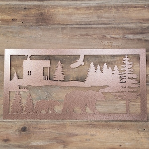 Bear Panel DXF Files: Rustic Nature Scene SVG for Cricut, Laser Cut (Digital Download)