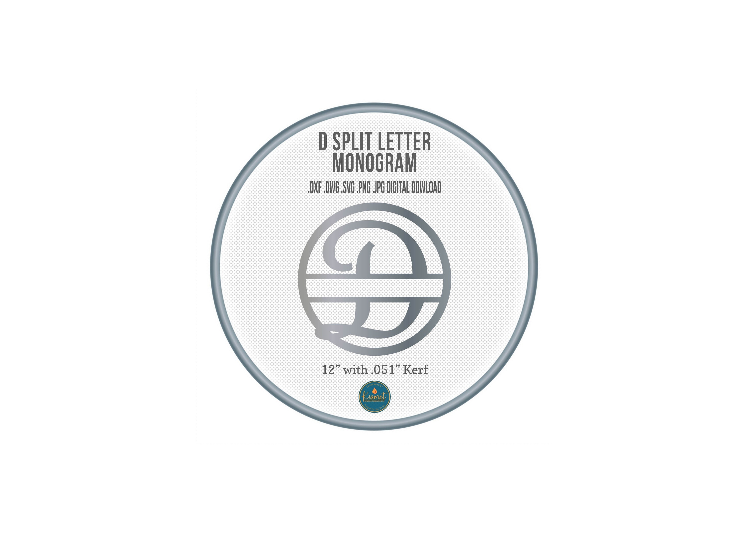 Split Leter D Split Letter D Monogram SVG, Laser Cut File, CNC Plasma DXF, Xtool ...