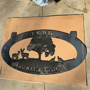 Eichenbaum Dxf-Datei für Cnc-Plasma, Hirsch-Türkei-Schnittdatei für cnc, Naturszenen svg-Datei für Laserschneiden, Auffahrtsschild-Plasma-Schnittdatei