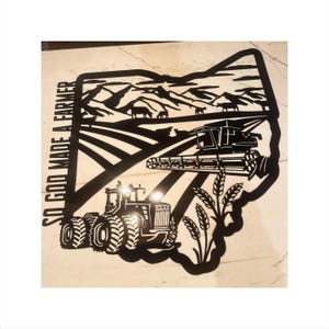 ohio sign laser cutting files for cnc, god made a farmer sign dxf file for cnc plasma, farm sign svg files for metal, ranch sign svg