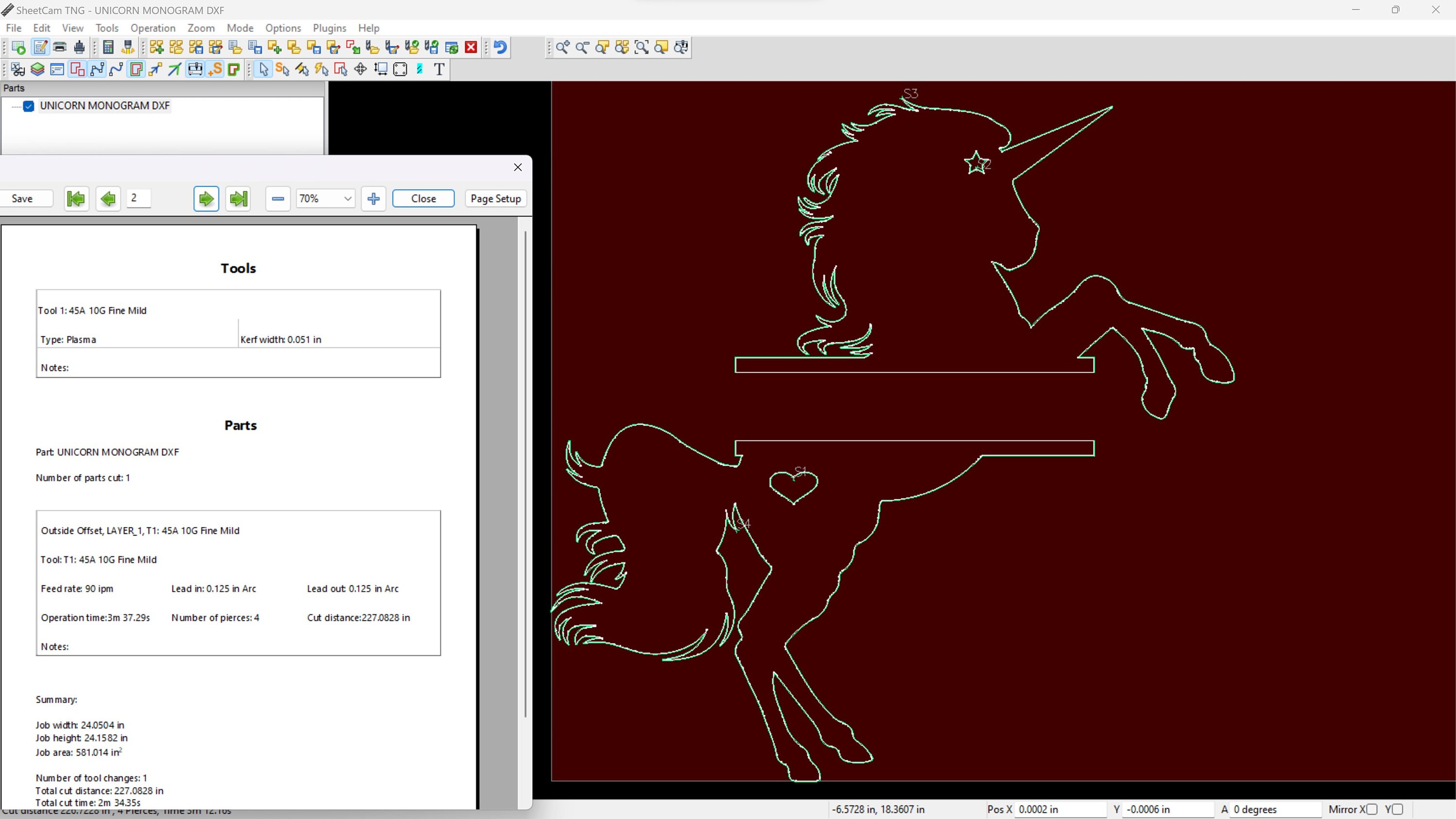 Custom Monogram Dxf File Monogram Unicorn Dxf File for Cnc Plasma, Kismet Cut Ready DXF ...