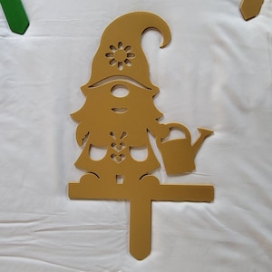 gnome cut file for cnc plasma cutter, gnome garden stake dxf file for plasma table, garden gnome svg file for laser cut designs, garden art