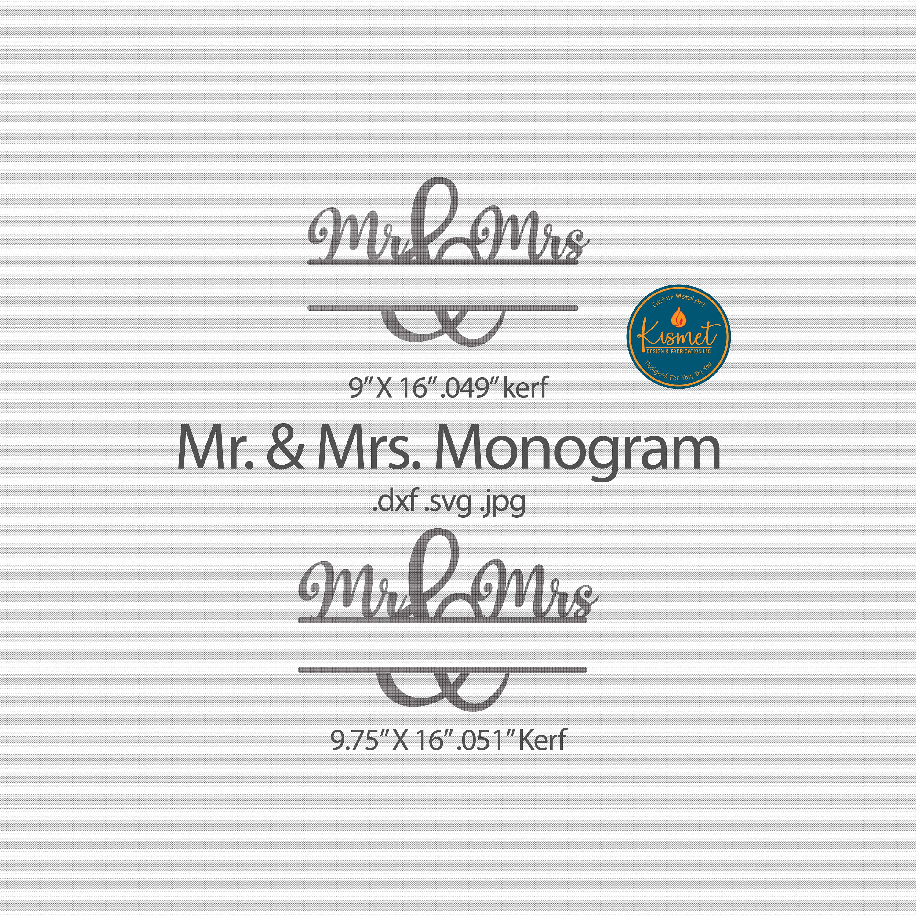 Personalized Wedding Monogram DXF, Mr & Mrs SVG, Xtool PNG, Cnc Plasma ...