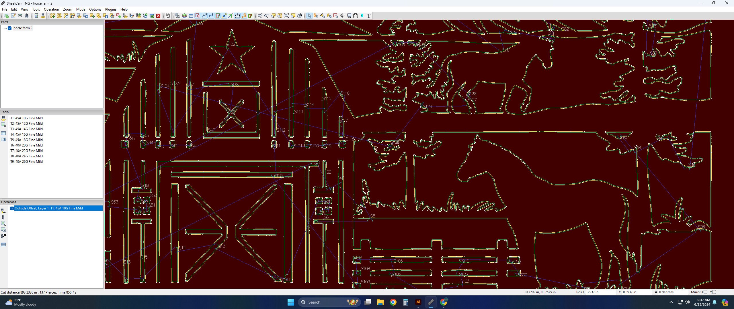 Horse Farm Sign SVG, DXF Cut Files for CNC Plasma, Laser, Xtool ...