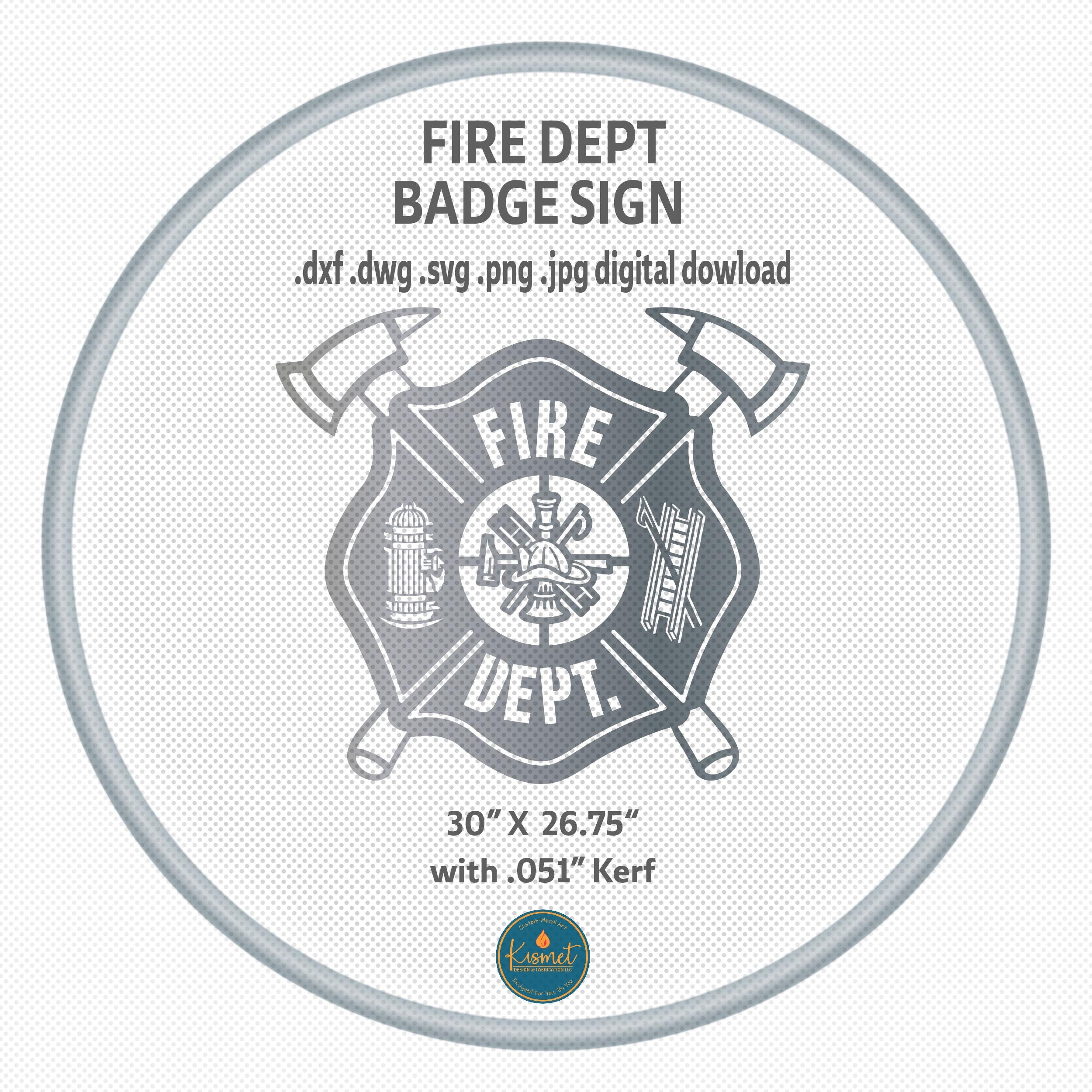 Fire Department Sign SVG DXF: CNC Plasma, Laser Cut Files (digital ...