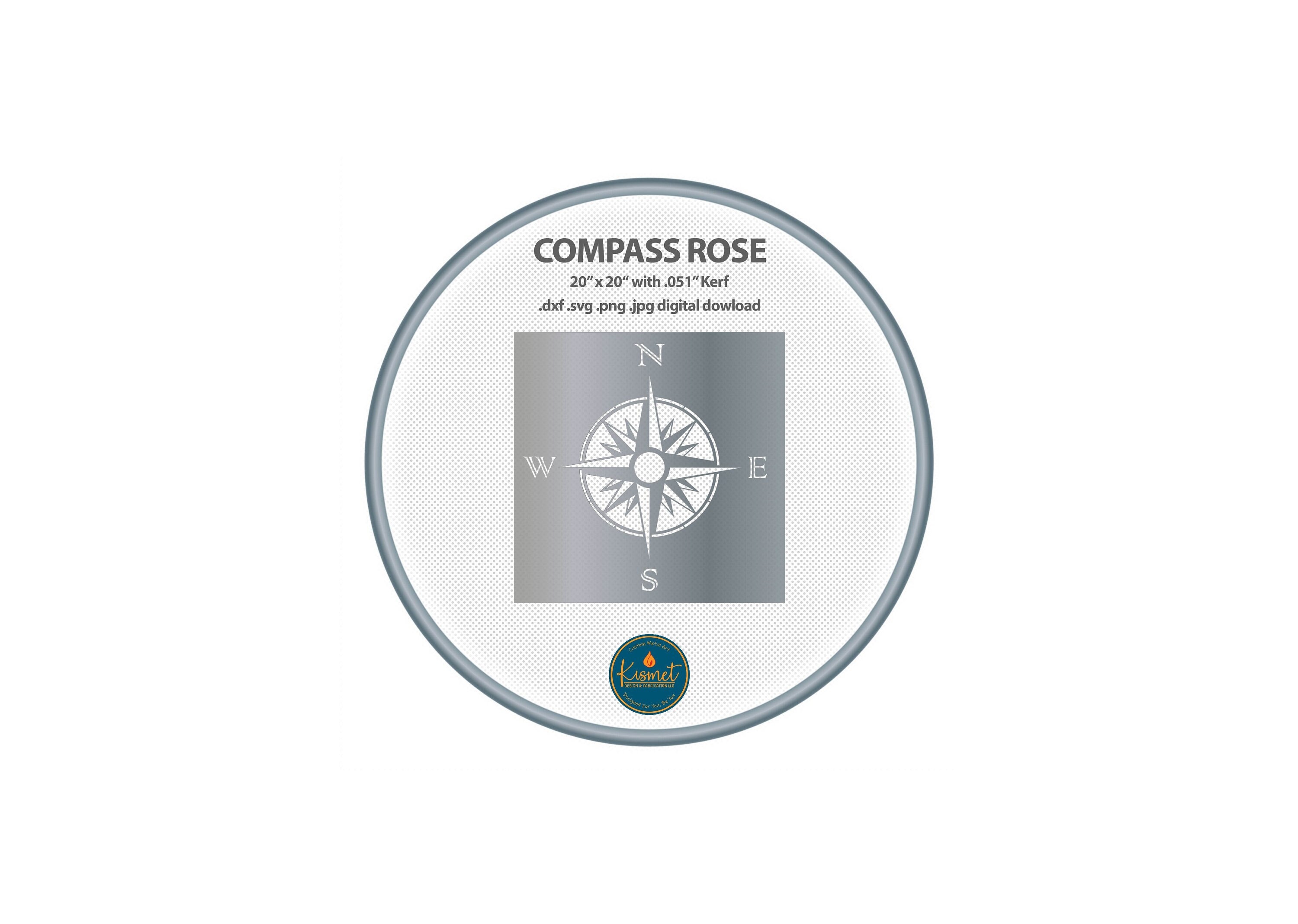 Compass Rose Sign SVG, Laser Cut File, CNC Plasma DXF, Xtool (digital ...