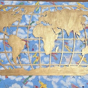 Weltkarte, DXF-Schnittdatei, Laserschneiden