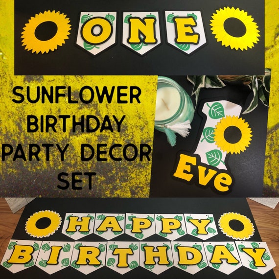 Sunflower Birthday Party Decor Set Etsy