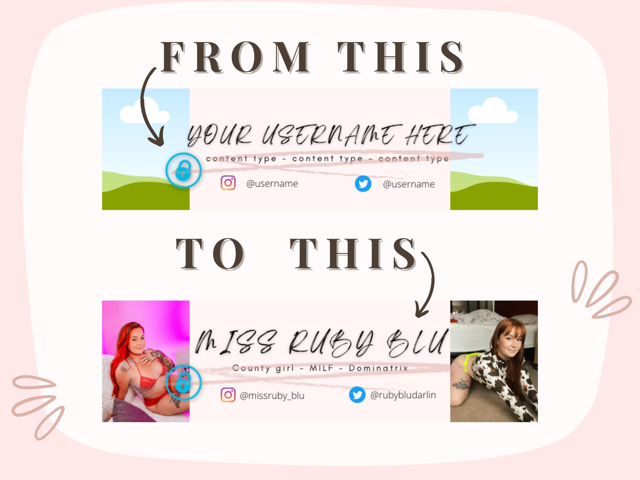 Onlyfans Banner Templates Bundle of Three Templates Digital Canva
