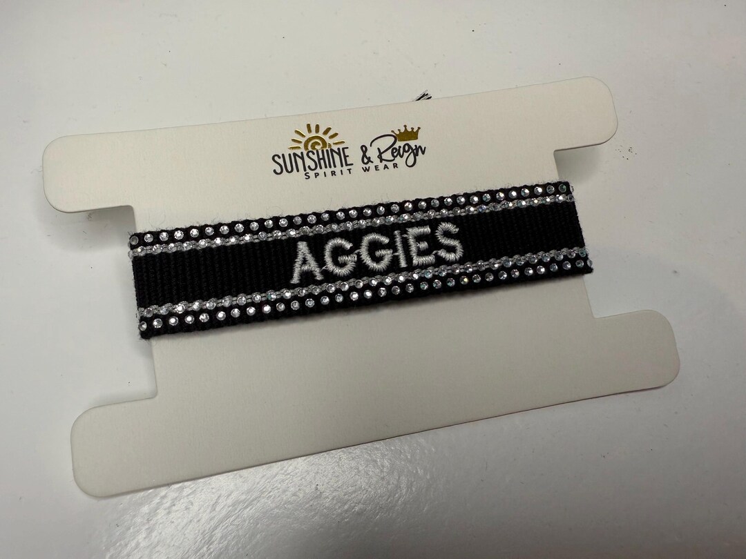 Texas A&M AGGIE Black Out Game Rhinestone Tassel Bracelet/ CLC Licensed ...