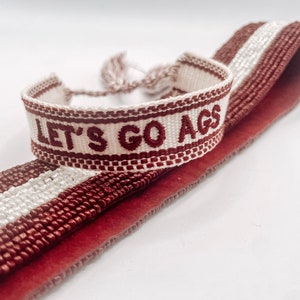 Texas A&M LETS GO AGS Woven Bracelet