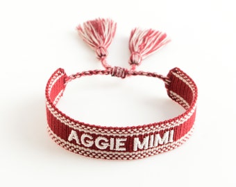 Texas A&m University GIGEM AGGIES WHOOP Maroon Beaded Purse  display picture 2