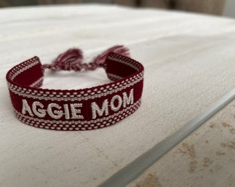 Texas A&m University GIGEM AGGIES WHOOP Maroon Beaded Purse  display picture 1